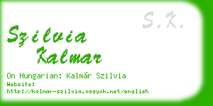szilvia kalmar business card